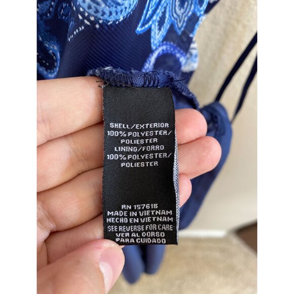 Chetta B‎ Womens Blue Paisley Maxi Dress Size 16 Sleeveless Summer Polyester - Picture 5 of 8